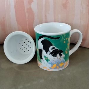 VTG Cat & Fishbowl tea steeping mug